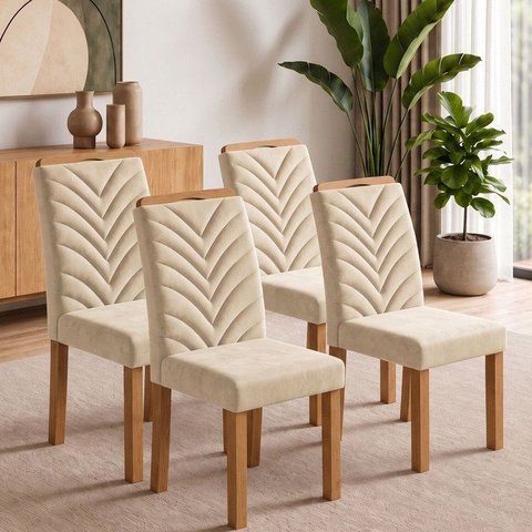Conjunto 4 Cadeiras para Sala de Jantar Carol