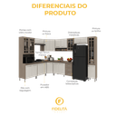 Ver imagem 7 de Armário de Cozinha Modulada Completa Fidelitá Paris 9 Peças 515cm 20 Portas 3 Gavetas com Tampo