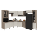 Ver imagem 2 de Armário de Cozinha Modulada Completa Fidelitá Paris 9 Peças 515cm 20 Portas 3 Gavetas com Tampo