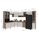 Ver imagem 5 de Armário de Cozinha Modulada Completa Fidelitá Paris 9 Peças 515cm 20 Portas 3 Gavetas com Tampo