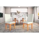 Ver imagem 2 de KIT 6 Cadeiras Reforçadas para Mesa de Jantar Tecido Linho Cor:Linho Bege