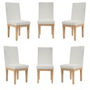 Ver imagem 1 de KIT 6 Cadeiras Reforçadas para Mesa de Jantar Tecido Linho Cor:Linho Bege