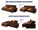 Ver imagem 5 de Sofá Retrátil Reclinável 300cm Albany Suede Velut com Molas Ensacadas - King House