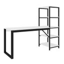 Ver imagem 1 de Mesa Escrivaninha Inovare 5 Prateleiras Resistente Mdf Aço:branco