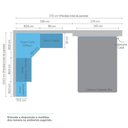 Ver imagem 4 de Guarda Roupa Canto Closet sem Portas 5 Peças, Cabeceira 142cm e Escrivaninha Prime Luciane Móveis