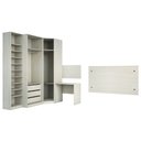 Ver imagem 3 de Guarda Roupa Canto Closet sem Portas 5 Peças, Cabeceira 142cm e Escrivaninha Prime Luciane Móveis