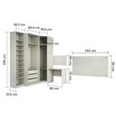 Ver imagem 5 de Guarda Roupa Canto Closet sem Portas 5 Peças, Cabeceira 142cm e Escrivaninha Prime Luciane Móveis