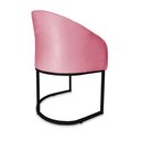 Ver imagem 4 de Poltrona Mia Suede Rosa Base Metálica Preta - Belliv Decor