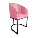 Ver imagem 1 de Poltrona Mia Suede Rosa Base Metálica Preta - Belliv Decor