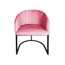 Ver imagem 2 de Poltrona Mia Suede Rosa Base Metálica Preta - Belliv Decor