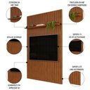 Ver imagem 3 de Painel para Tv 60 Polegadas Ripado 143x240cm Pratisk D04 Freijó - Mpozenato