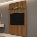Ver imagem 2 de Painel para Tv 60 Polegadas Ripado 143x240cm Pratisk D04 Freijó - Mpozenato