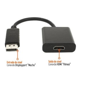 Adaptador Convesor DisplayPort Para Hdmi Femea