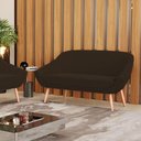 Ver mais imagens de Namoradeira 02 Lugares Suede Marrom Pés Palito Natural
