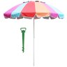 Guarda Sol Ombrelone Central Articulado em Aço 2,20 m Poliester Colorido + Suporte Areia Importway I - 1