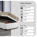 Ver imagem 3 de Cama Box Baú Solteiro Couro Branco + Colchão Life D33 Bege