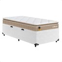 Ver imagem 4 de Cama Box Baú Solteiro Couro Branco + Colchão Life D33 Bege