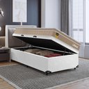 Ver imagem 2 de Cama Box Baú Solteiro Couro Branco + Colchão Life D33 Bege