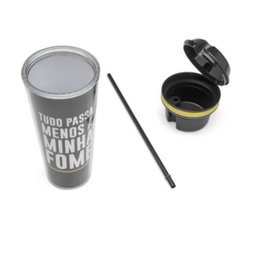 Copo com Canudo e Pote Frases Fome Ludi Imaginarium 430 ml - 2
