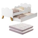 Ver imagem 1 de Mini Cama Infantil Juvenil Angel Branco com Auxiliar de Mdf + 2 Colchões D18