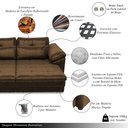 Ver imagem 3 de Sofá Retrátil Elétrico Sala de Estar Nolan Bipartido 414cm Conforto Premium em Couro Marrom Chocolat