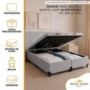 Ver imagem 2 de Cama Box com Baú Casal Bipartido Sintético Pneumático Cinza Royal Sleep