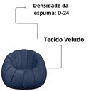 Ver imagem 3 de Poltrona Decorativa Concha Base Arco Giratória Veludo Cor Marinho