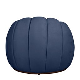 Poltrona Decorativa Concha Base Arco Giratória Veludo Cor Marinho - 4