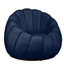 Ver imagem 1 de Poltrona Decorativa Concha Base Arco Giratória Veludo Cor Marinho