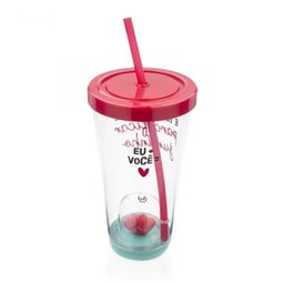 Copo com Canudo e Domo Eu e Voce Nos Dois 650 ml - 3