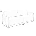 Ver imagem 3 de Sofá 03 Lugares para Sala de Estar Pés em Madeira 223 Cm Flora M03 Couríssimo Preto - Lyam Decor