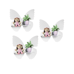 Trio de Prateleira Borboleta - Mdf, Design Criativo e Versátil para Decoração - 1
