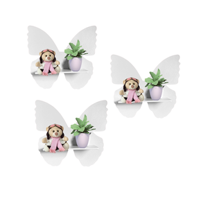 Trio de Prateleira Borboleta - Mdf, Design Criativo e Versátil para Decoração