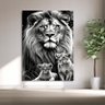 Quadro Decorativo Animais Leão e Seus Filhotes - 120x80 Cm - 4