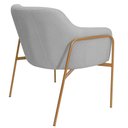 Ver mais imagens de Poltrona Decorativa Jade Base Aço Ouro Fosco Bouclé Cinza Claro - Nexta Casa