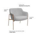 Ver imagem 3 de Poltrona Decorativa Jade Base Aço Ouro Fosco Bouclé Cinza Claro - Nexta Casa