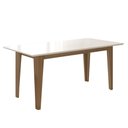 Ver imagem 1 de Mesa de Jantar Retangular Tampo Chanfrado 160cm Liz Carvalho/off White - Poliman