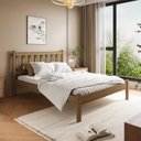 Ver imagem 1 de Cama Casal Rústica Madeira Maciça Jasmim Marrom/Envelhecida