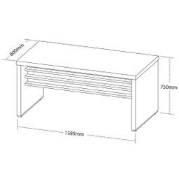 Mesa Escrivaninha para Escritório Tamburato 1600 | Artany:charuto/preto - 7