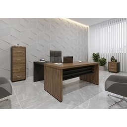 Mesa Escrivaninha para Escritório Tamburato 1600 | Artany:charuto/preto - 10