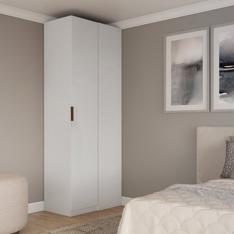Guarda-Roupa de Canto Reto Clean 100% MDF   Altezza