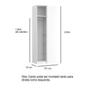 Ver imagem 3 de Guarda-Roupa de Canto Reto Clean 100% MDF Altezza