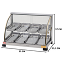 Ver imagem 2 de Estufa Para Salgados Curva Dupla 8 Bandejas Ouro Marchesoni