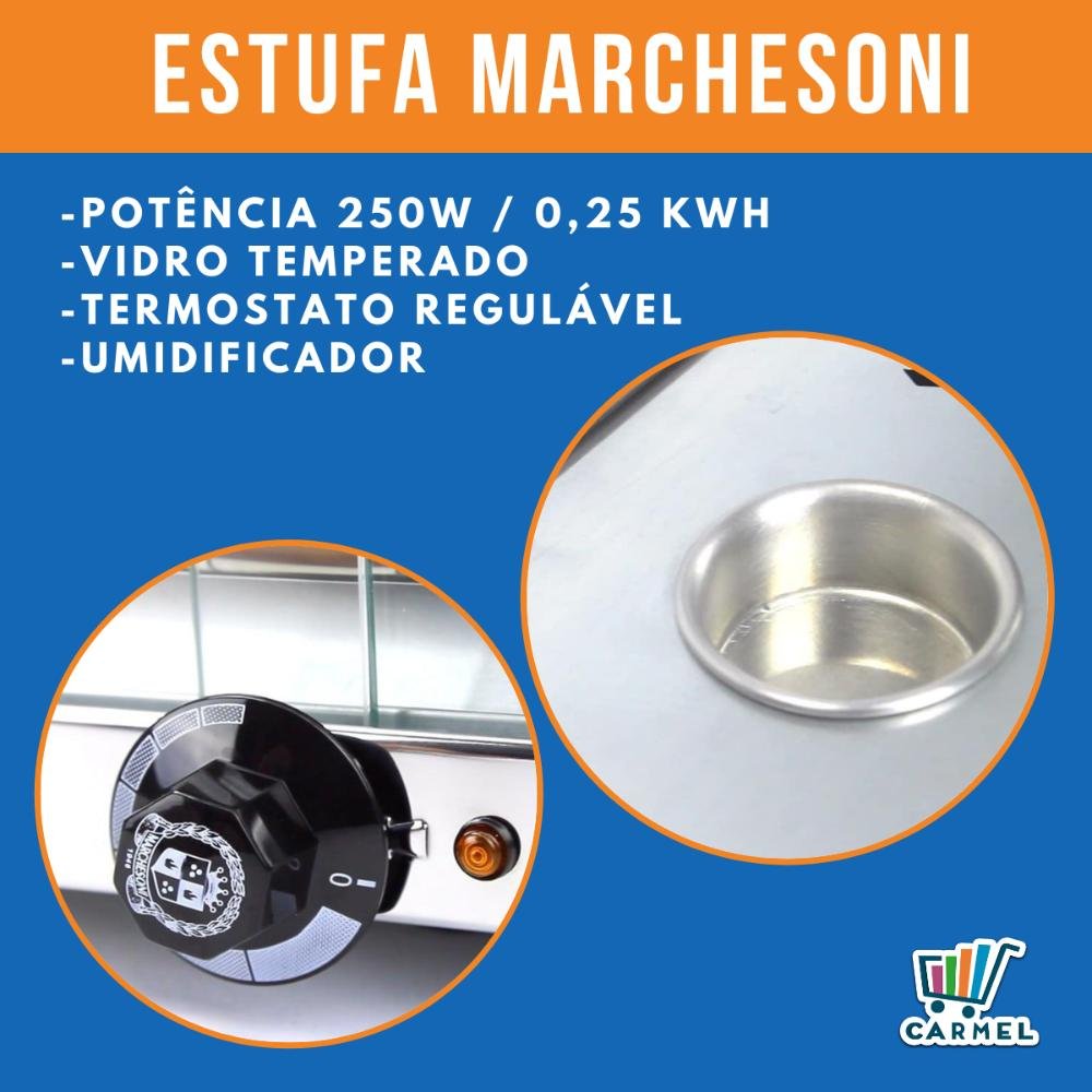 Estufa Para Salgados Curva Dupla 10 Bandejas Ouro Marchesoni - 4