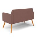 Ver imagem 6 de Sofá Namoradeira com 2 Poltronas Pés Palito Castanho Marisa Veludo D03 - D\'rossi Cor Rose