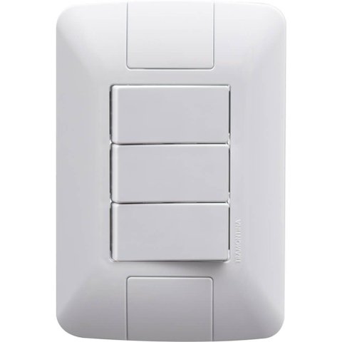 Conjunto com 3 Interruptores Paralelos Aria 6 Ampères 250 Volts - 57241078 - Tramontina