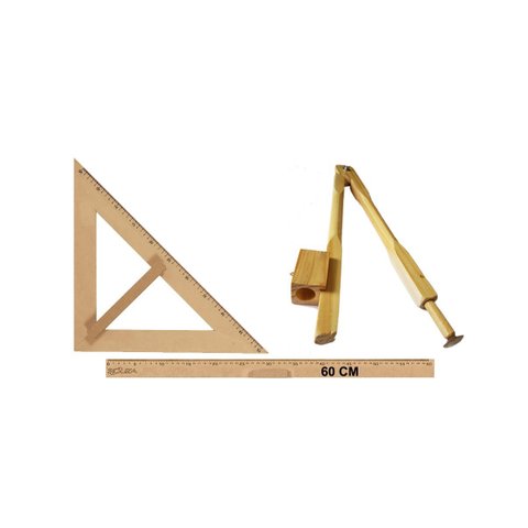 Kit Geométrico do Professor Régua 60 cm 1 Compasso para Quadro Branco 40 cm 1 Esquadro 45 Graus Souz