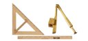 Ver imagem 1 de Kit Geométrico do Professor Régua 60 cm 1 Compasso para Quadro Branco 40 cm 1 Esquadro 45 Graus Souz