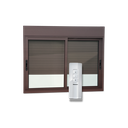 Ver imagem 1 de Janela Alum.Elite 2F.Móv.c/Pers.Integ.Mot.Cont.Rem 100x150 V.Lis.Marrom Brimak