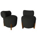 Ver imagem 1 de Kit 2 Poltronas Decorativa Mônaco Veludo Preto